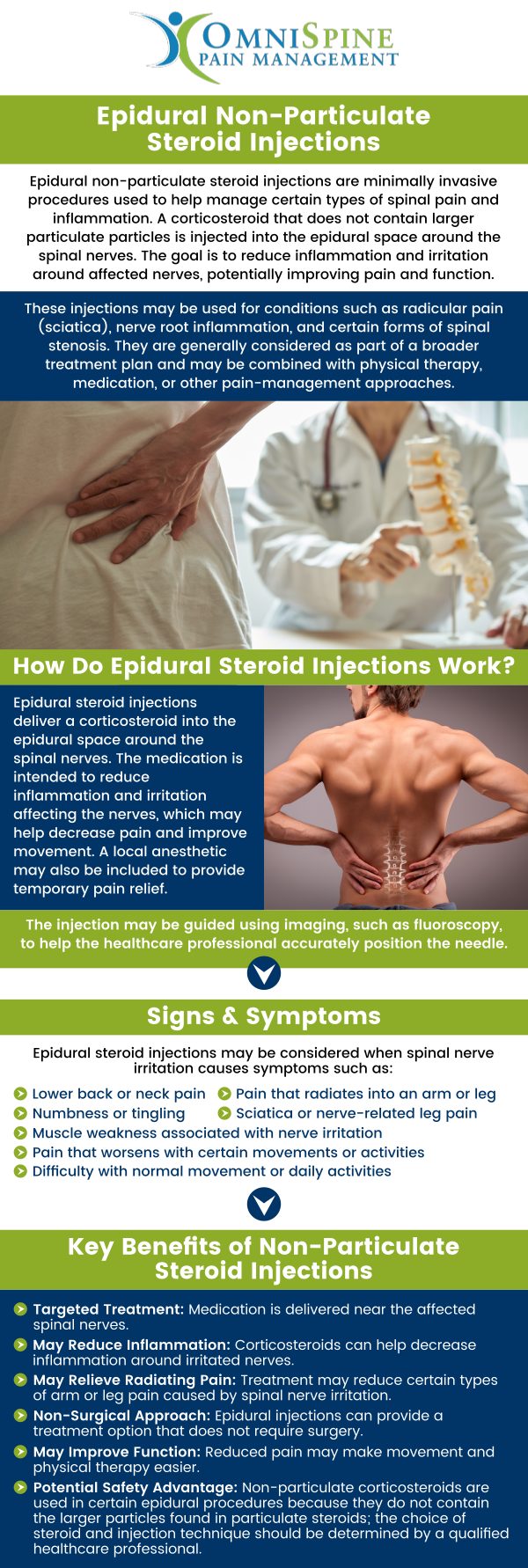 Epidural non-particulate steroid injections can offer several benefits, primarily for individuals with back or neck pain. Reduced pain can lead to improved mobility and function, allowing individuals to engage in physical therapy and other rehabilitative measures more effectively. For more information, contact us or book an appointment online. We are located at 8380 Warren Pkwy, Suite 100, Frisco, TX 75034. Epidural non-particulate steroid injections can offer several benefits, primarily for individuals with back or neck pain. Reduced pain can lead to improved mobility and function, allowing individuals to engage in physical therapy and other rehabilitative measures more effectively. For more information, contact us or book an appointment online. We are located at 8380 Warren Pkwy, Suite 100, Frisco, TX 75034.